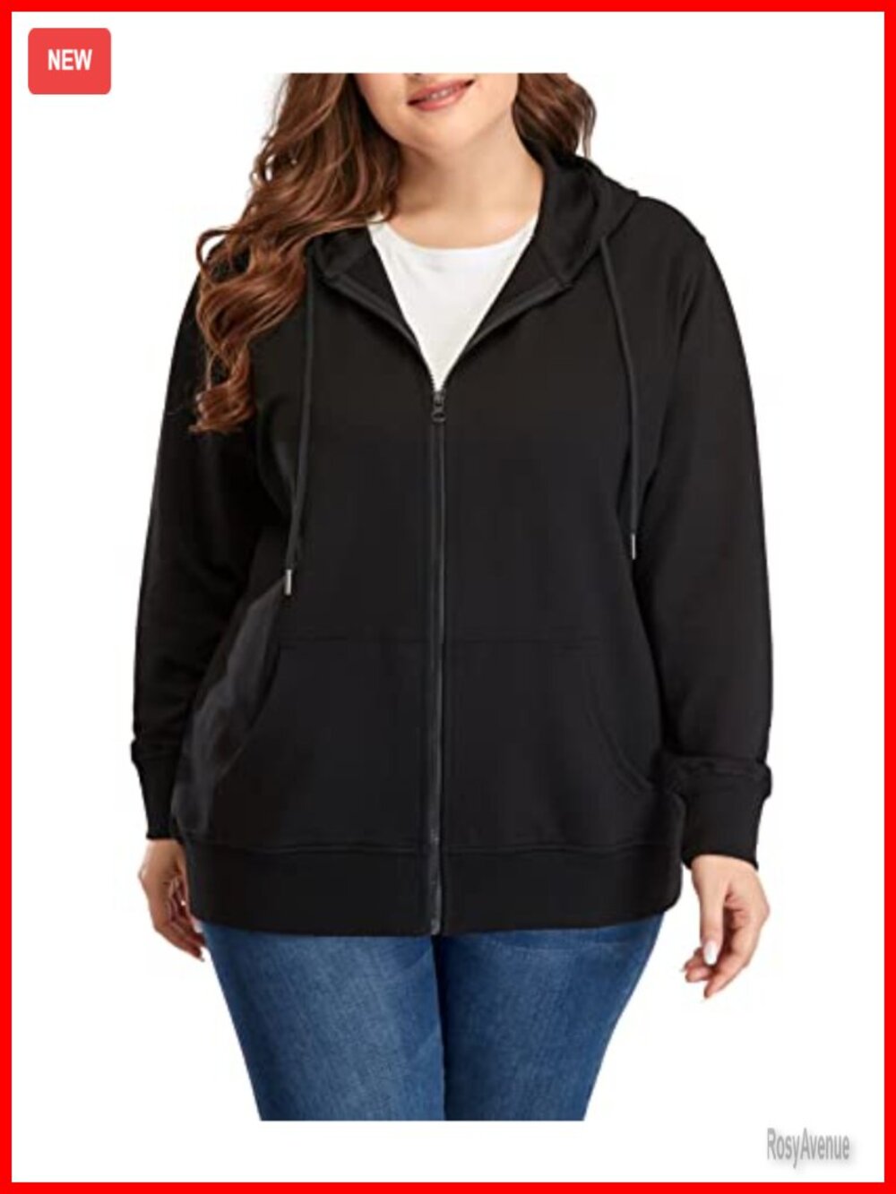Plus Size Full Zip Hoodie Jacket Cotton Sweatshirt